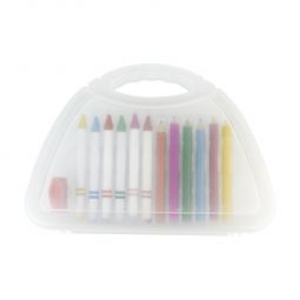 KIT INF 100, KIT ESCOLAR DRAWING. Incluye sacapuntas, 6 crayones y 6 colores.