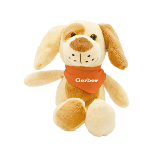 A2474, Muñeco de peluche en forma de perro. Cuenta con bufanda a color para impresión del logotipo, la cual puede solicitar por separado.